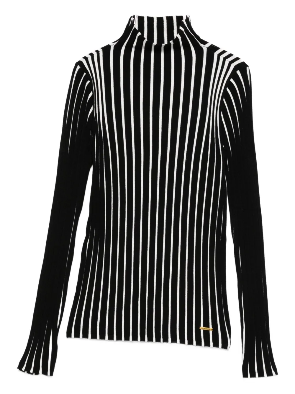Twinset Ribbed Stripe Top In Black