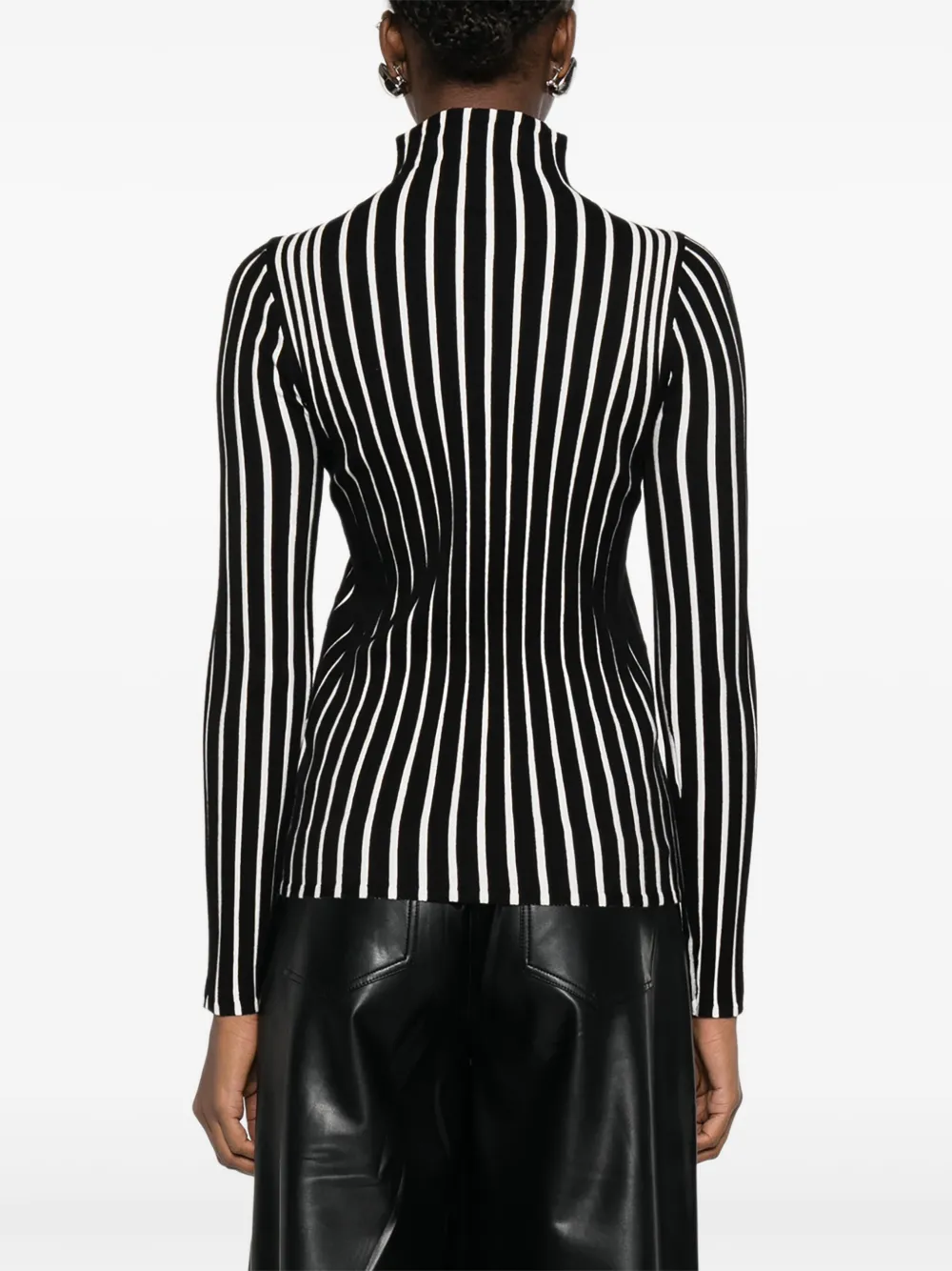 TWINSET Geribbelde top met strepen Zwart