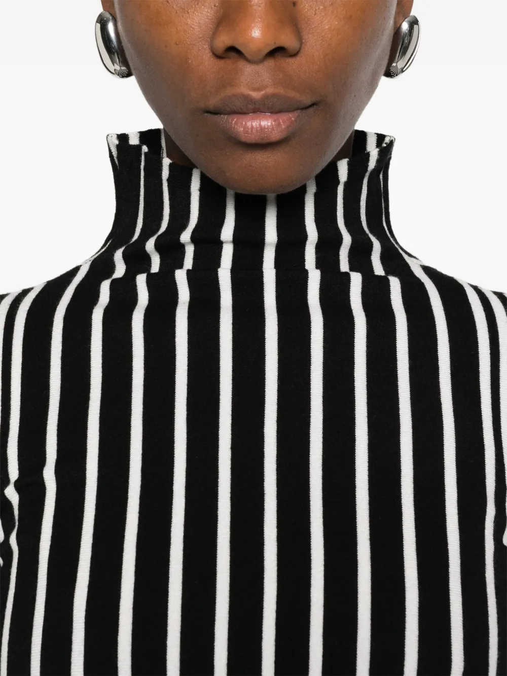 TWINSET Geribbelde top met strepen Zwart