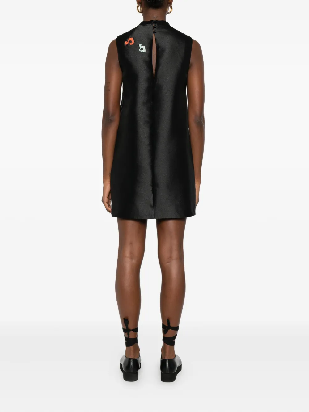 ALEMAIS Ginger mouwloze verfraaide mini-jurk Zwart