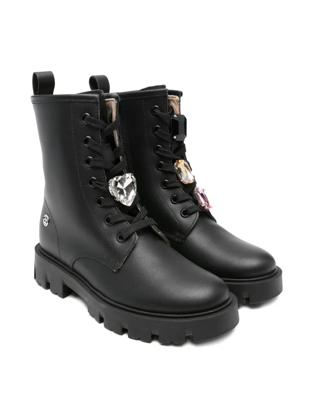 Florens leather lace-up boots Black