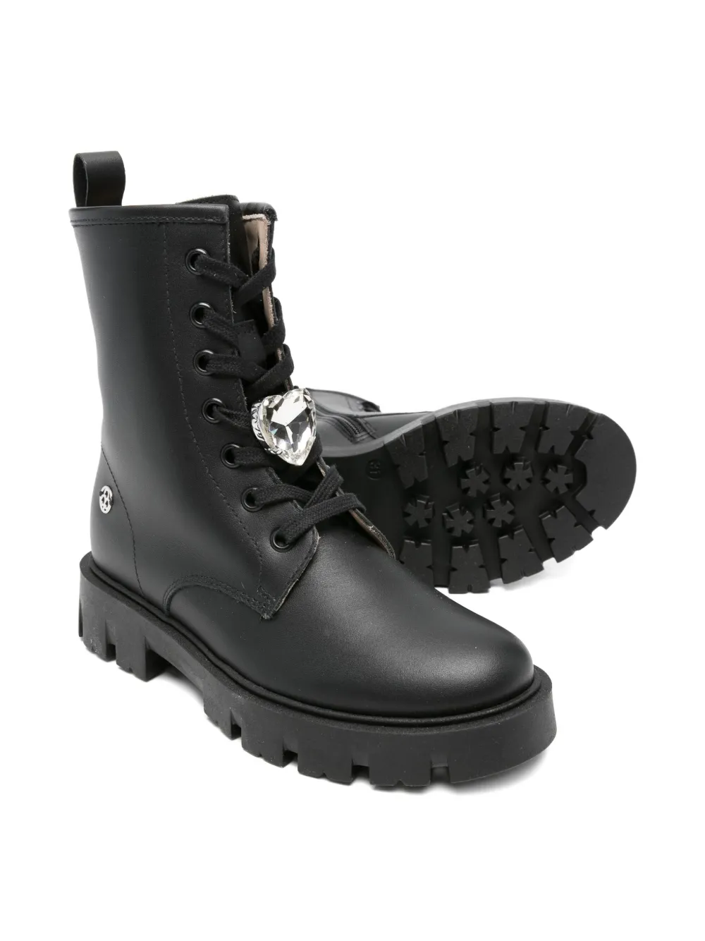 Florens leather lace-up boots Black