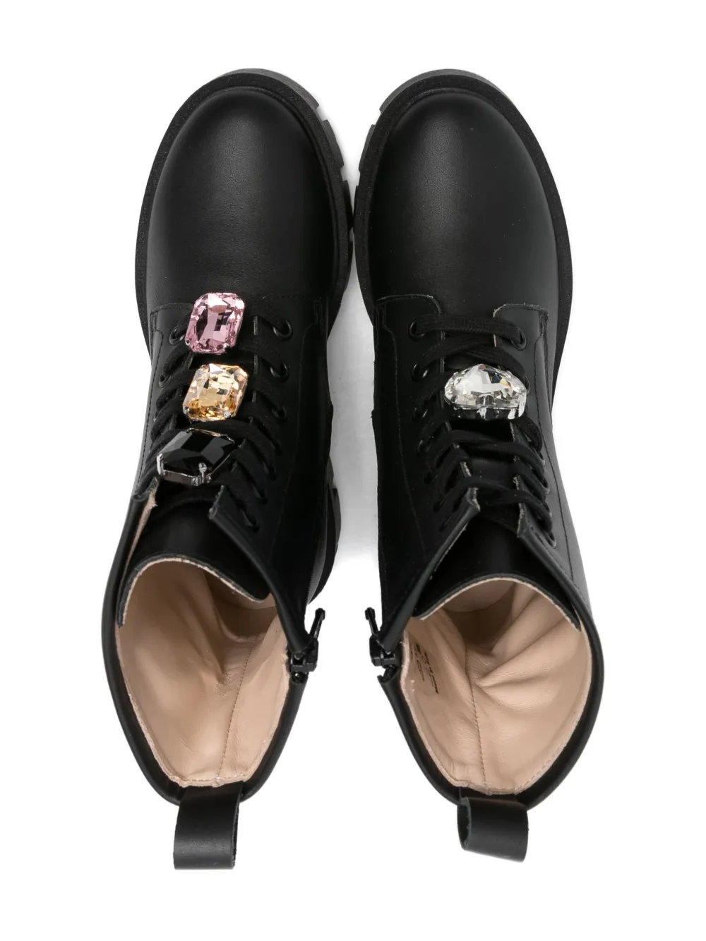 Florens leather lace-up boots Black