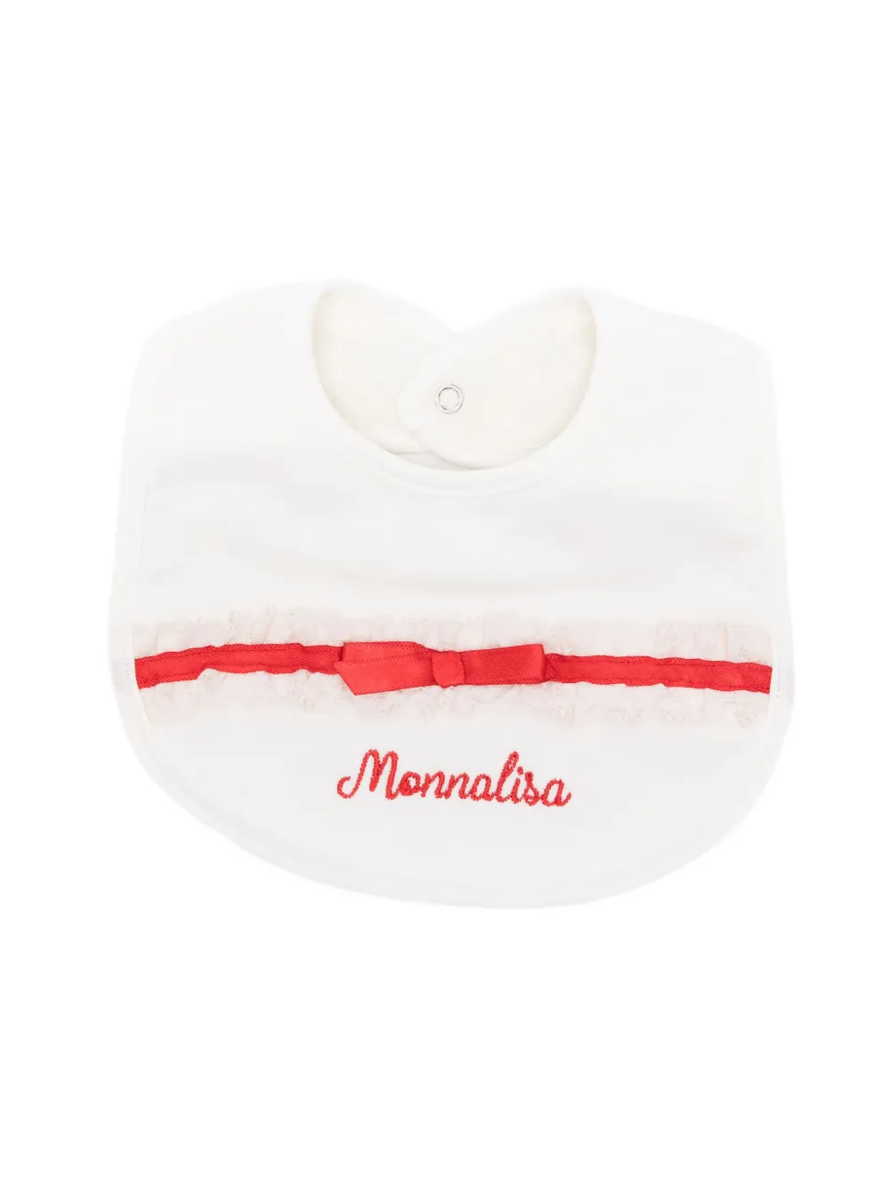 Monnalisa babero con ribete de encaje | blanco | Image 1