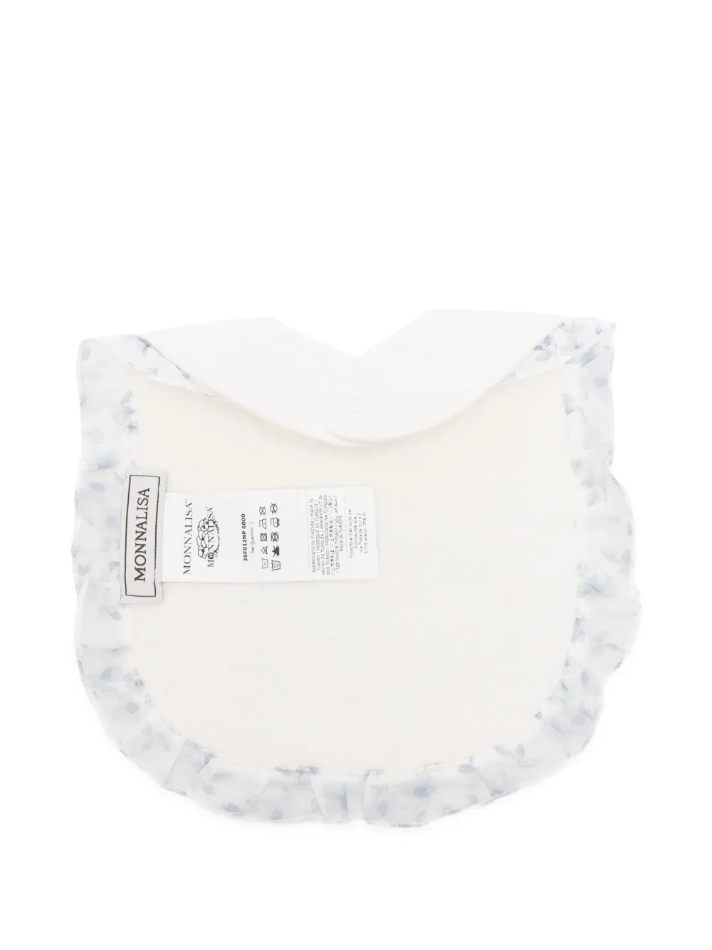 Monnalisa Slabbetje met teddy-print en ruches - Wit