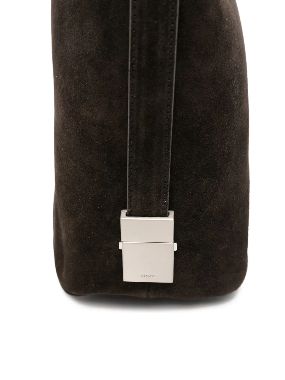 Osoi Suede Buckle-detail Tote Bag In Black