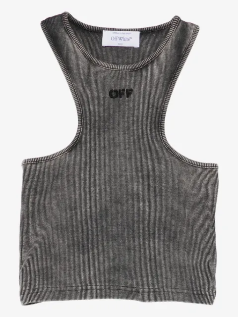 Off-White Blusa cropped com logo bordado