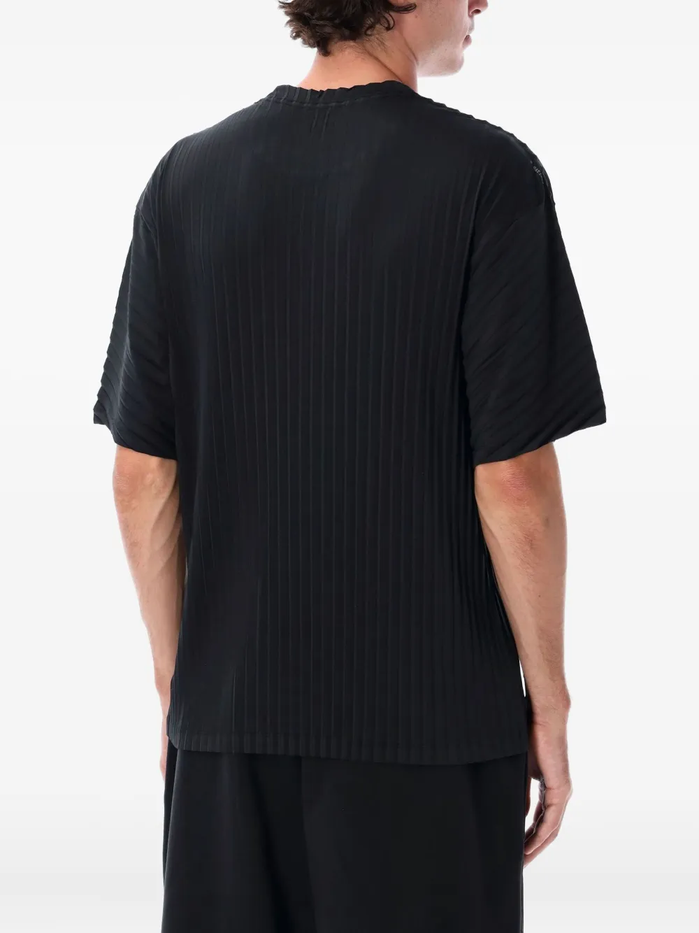 Satisfy Geplooid T-shirt - Zwart