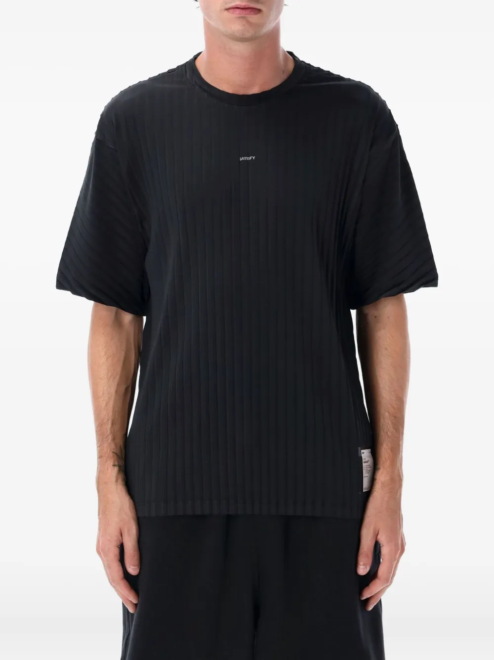 Satisfy pleated T-shirt | Black | Image 1