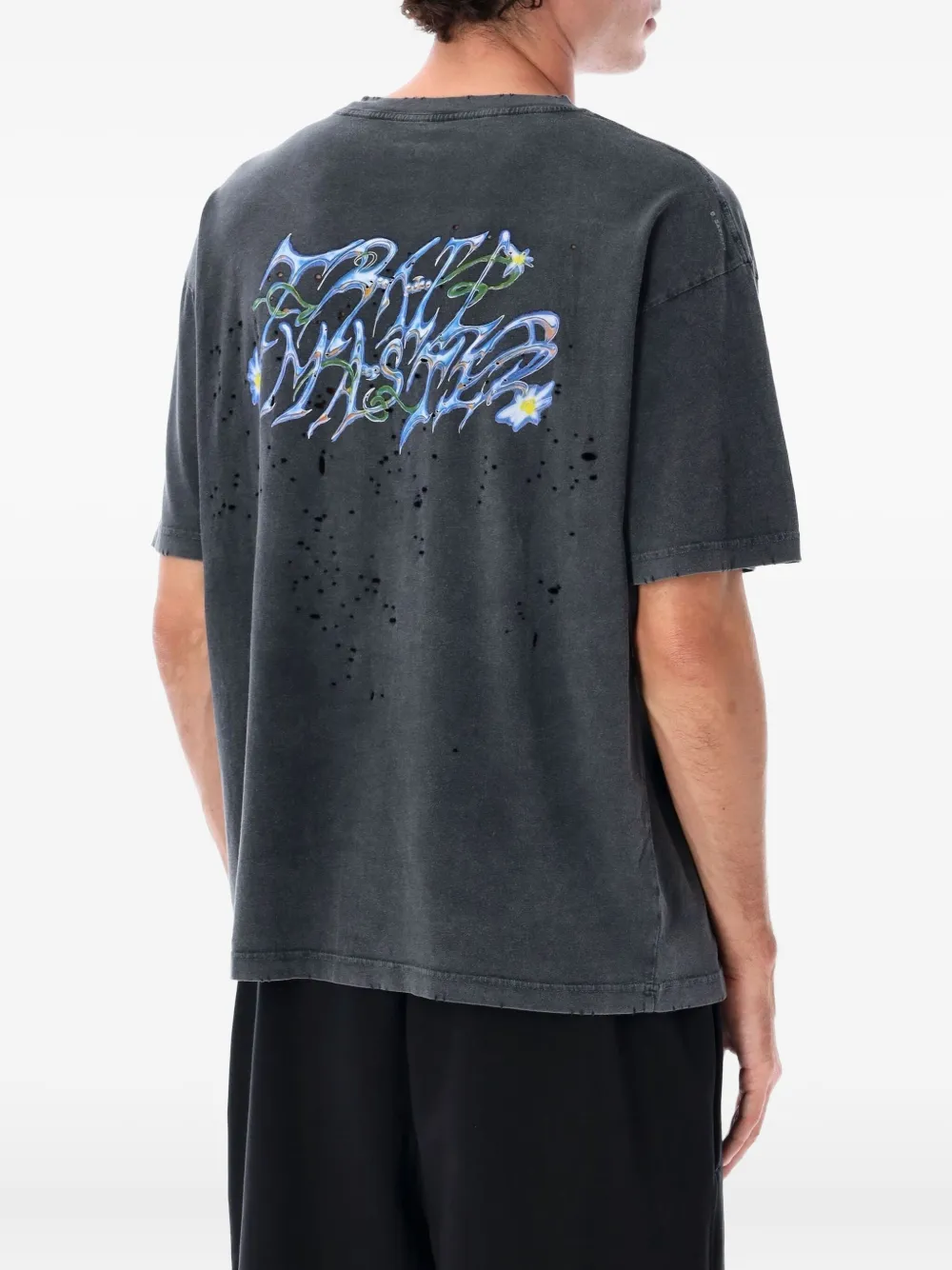 Satisfy Mothtech Organic Cotton Printed T-shirt In Gray