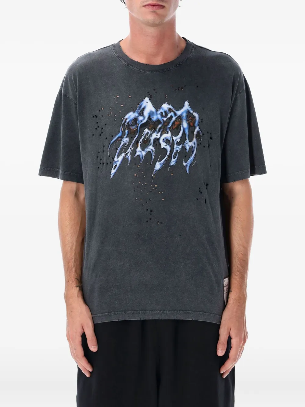 Satisfy Mothtech Organic Cotton Printed T-shirt In Gray