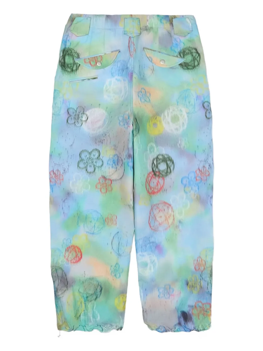 Kenzo x Futura 2000 broek met bloemenprint Blauw