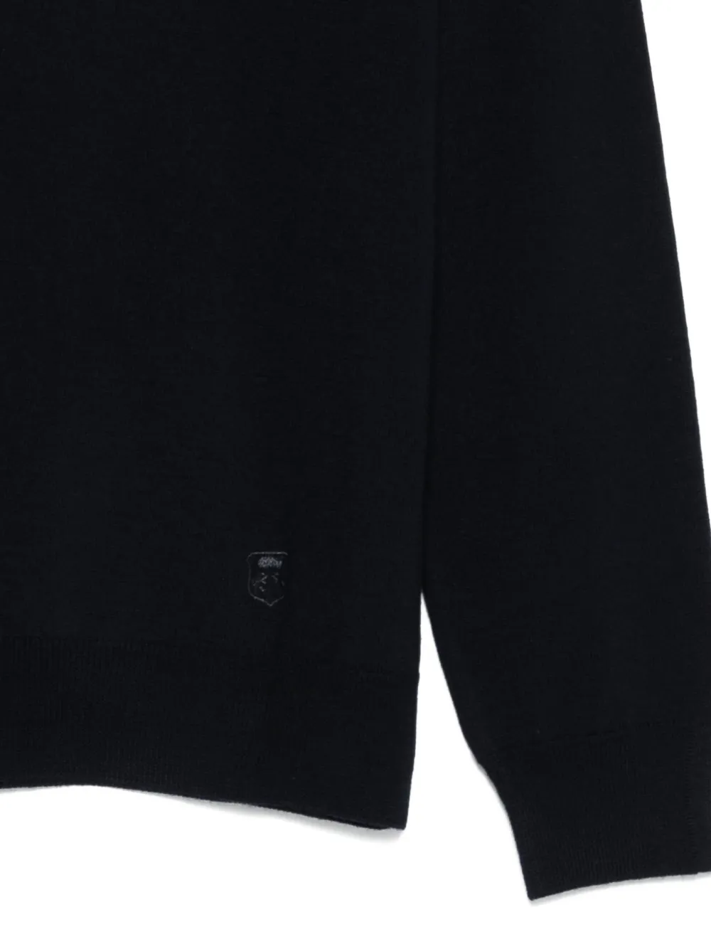 Corneliani Trui met ronde hals en logodetail 001 BLACK