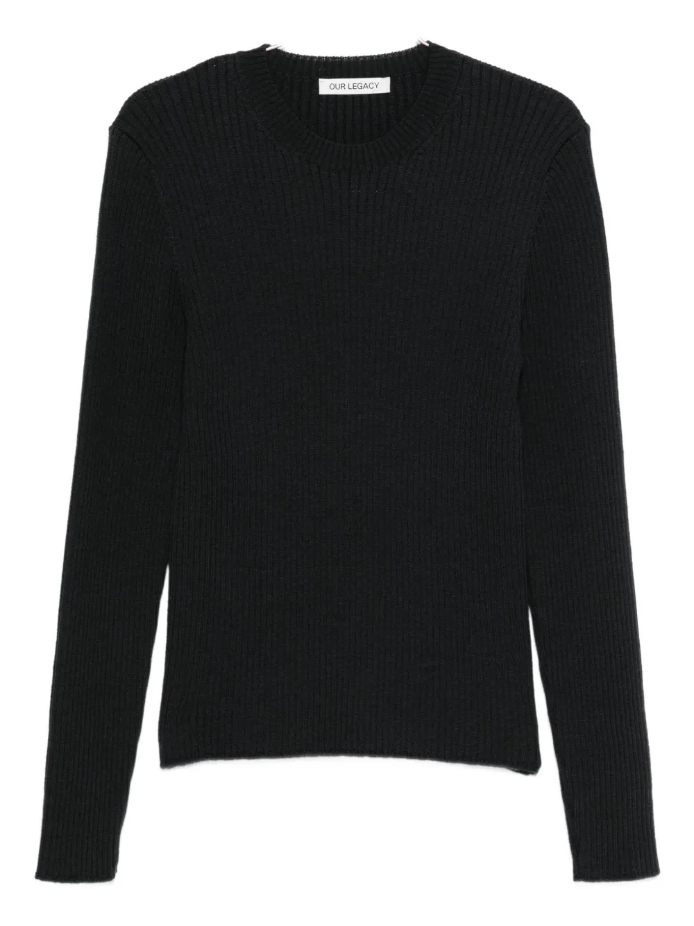 Our Legacy Ribbed Crew-neck Sweater In Black