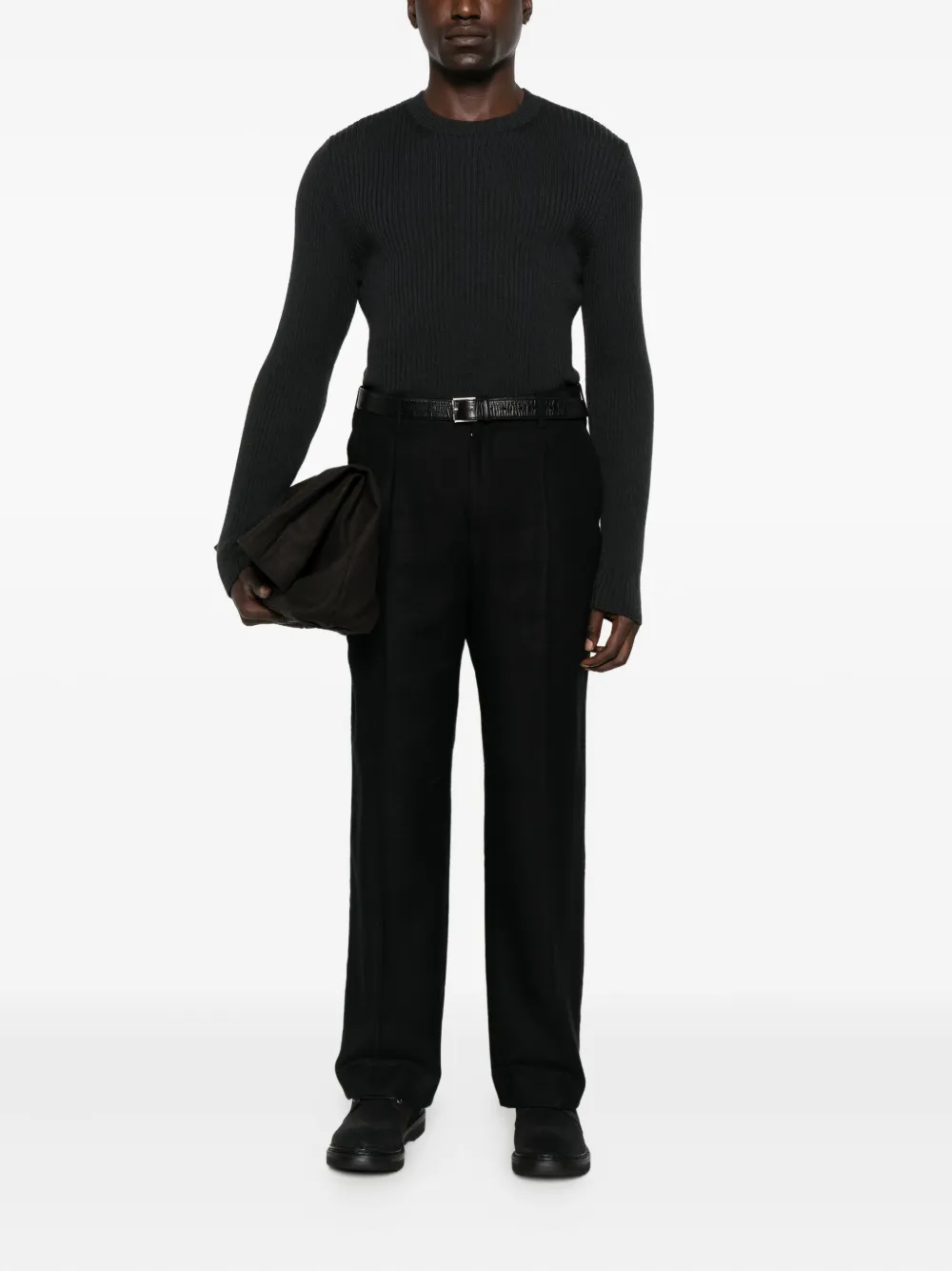 OUR LEGACY ribbed crew-neck sweater - Zwart