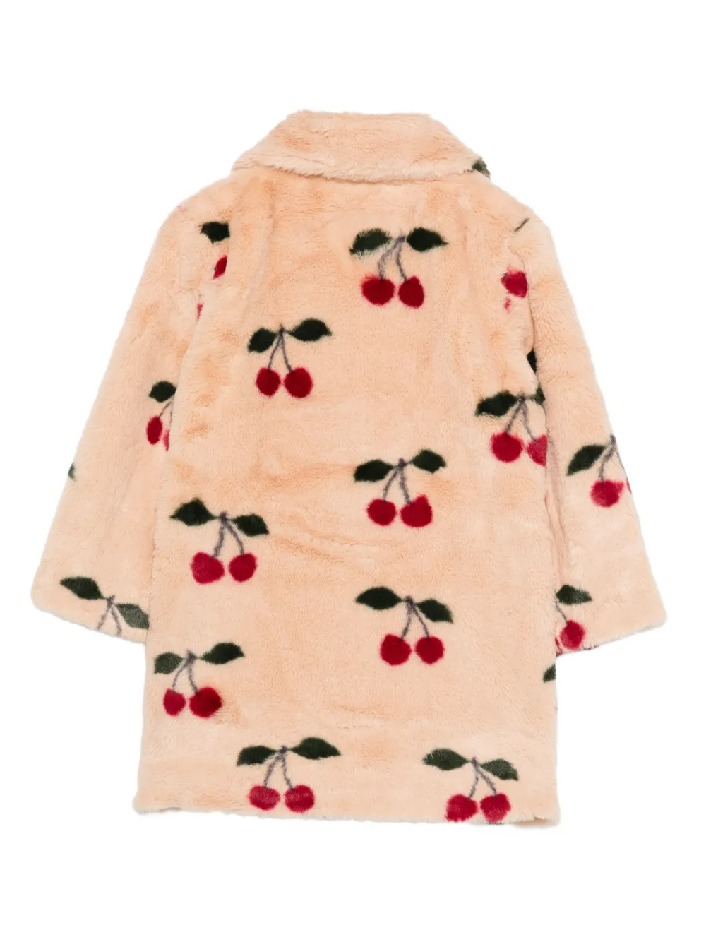 Konges Sløjd Cherry-motif Faux Fur Coat In Neutral