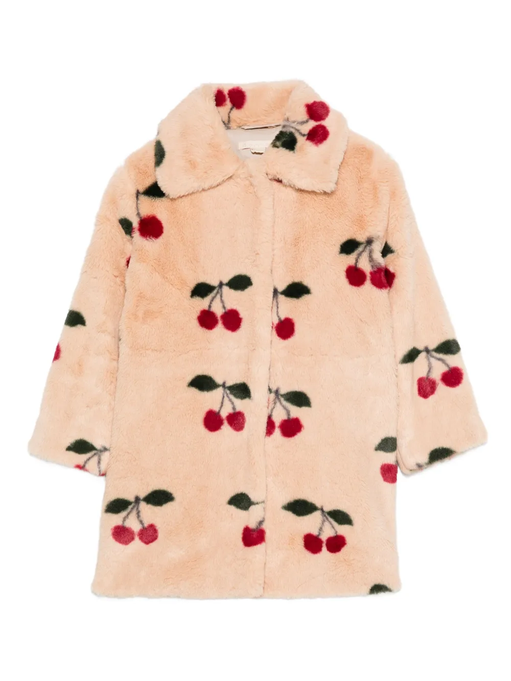 Konges Sløjd Cherry-motif Faux Fur Coat In Neutral