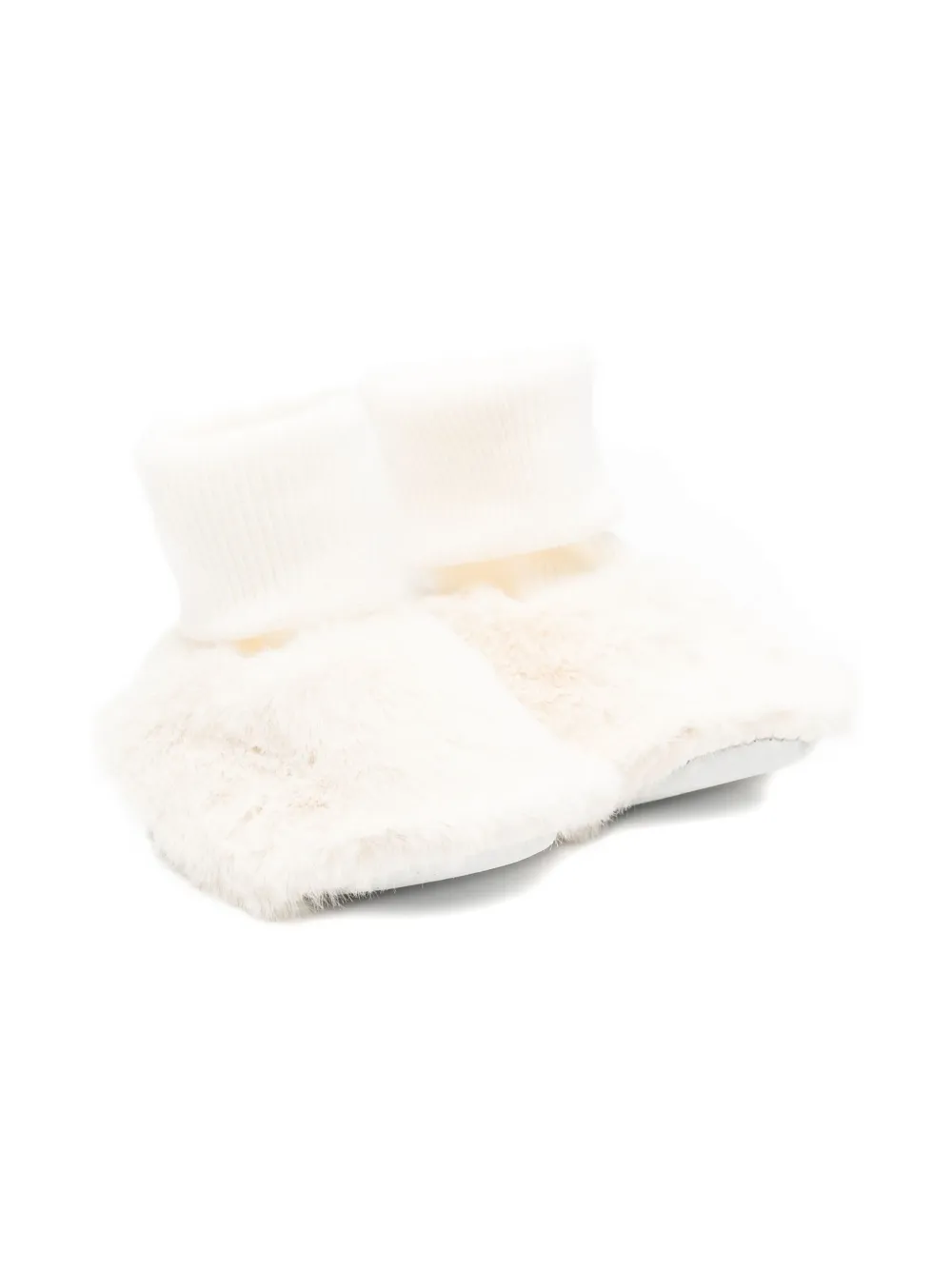 Tartine Et Chocolat faux-fur ribbed-cuff slippers White