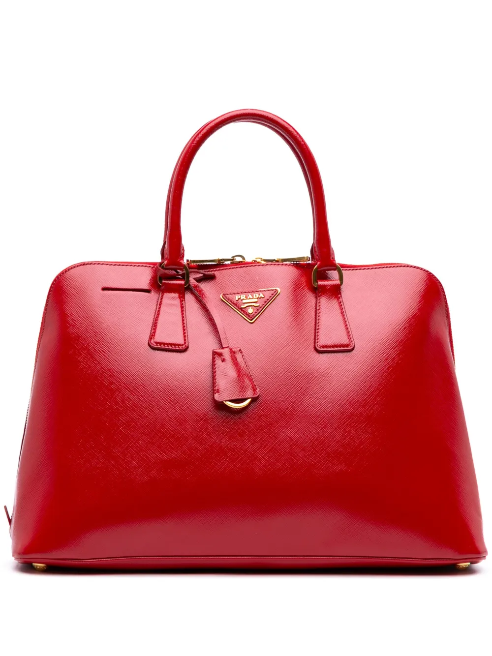 Prada Pre-Owned 2013-2025 Large Saffiano Vernice Promenade satchel | Red | Image 1