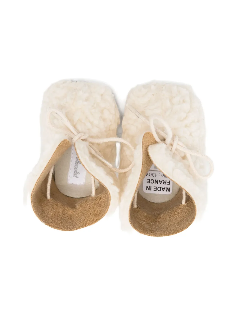 Tartine Et Chocolat lace-up teddy booties Neutrals