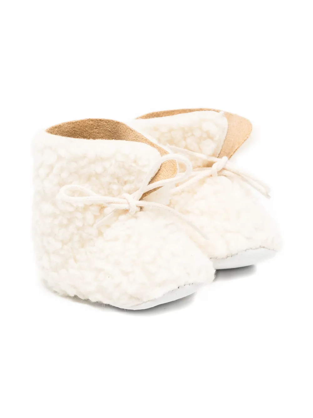 Tartine Et Chocolat lace-up teddy booties Neutrals