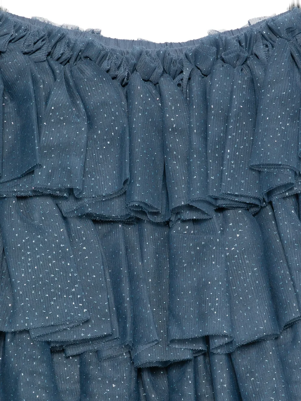 Konges Sløjd Glitter-embellished Tiered Skirt In Blue
