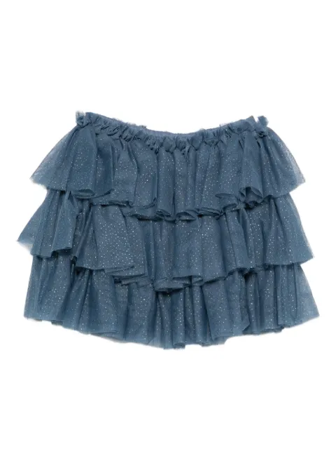 Konges Sløjd glitter-embellished tiered skirt