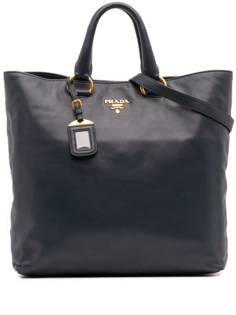 Prada Pre-Owned 2000-2025 Open Convertible Tote Satchel-Tasche aus weichem Kalbsleder