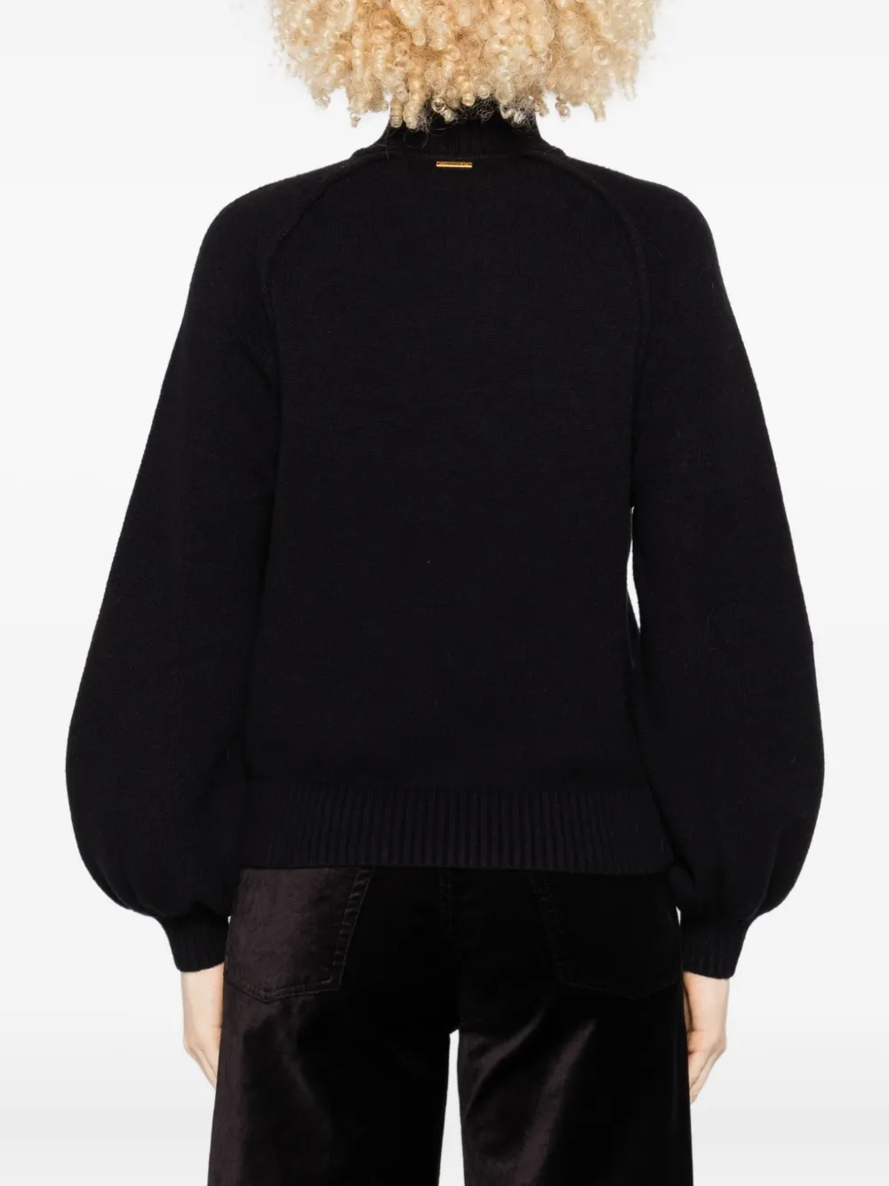 TWINSET Trui met ballonmouwen en hoge hals Zwart