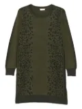 LIU JO animal-pattern knitted mini dress - Green