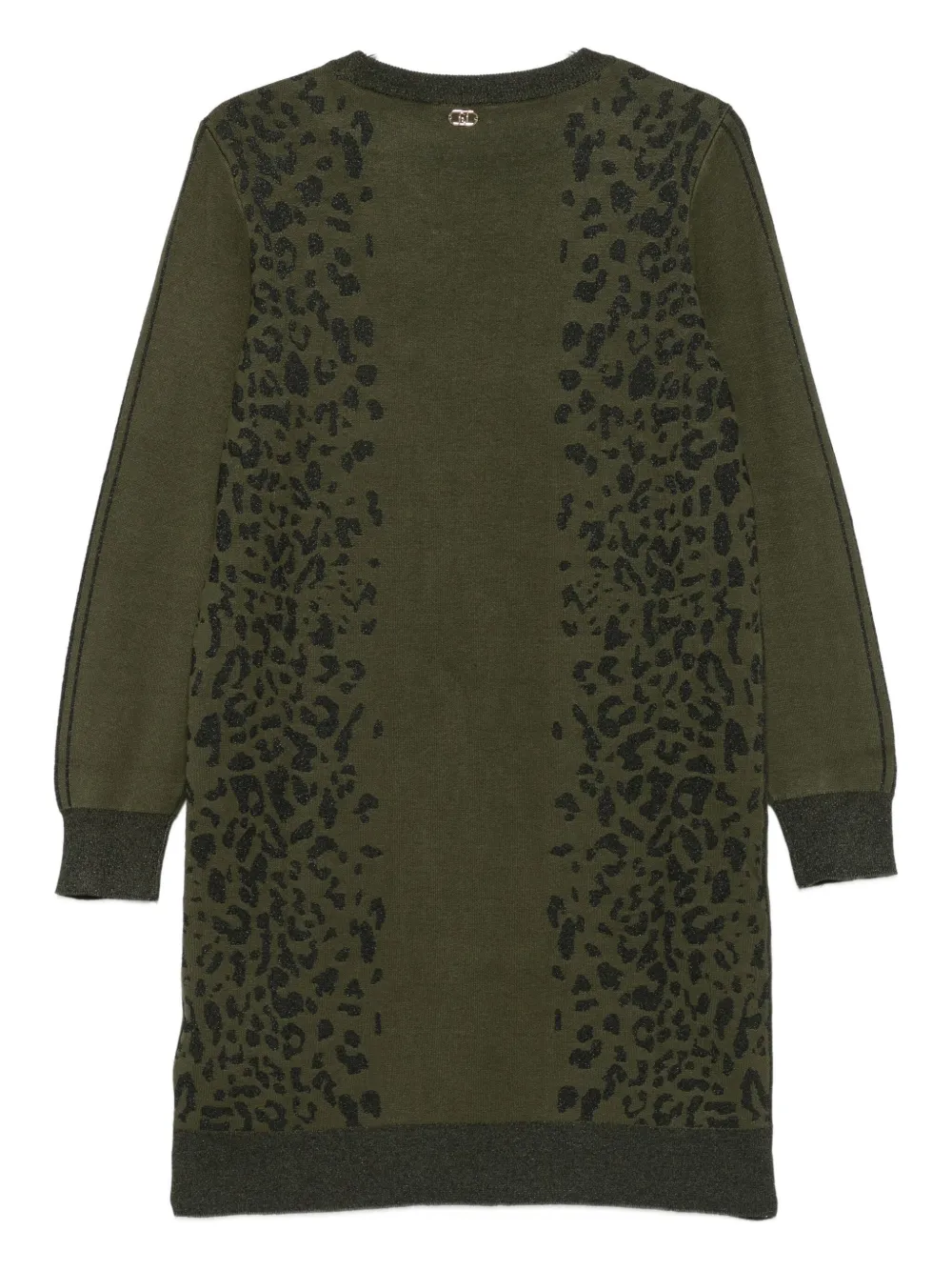 LIU JO animal-pattern knitted mini dress - Groen