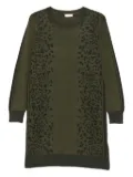 LIU JO animal-pattern knitted mini dress - Green