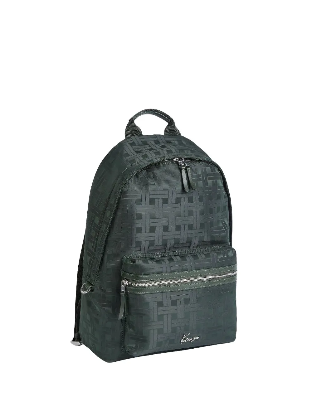 Kenzo Woven-pattern Backpack In Green