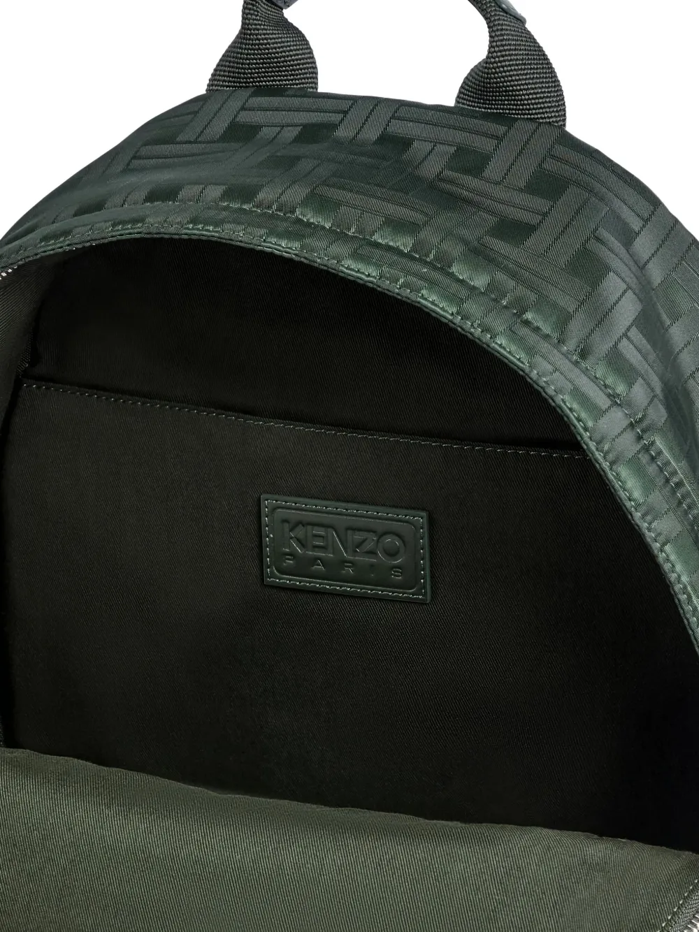 Kenzo Woven-pattern Backpack In Green