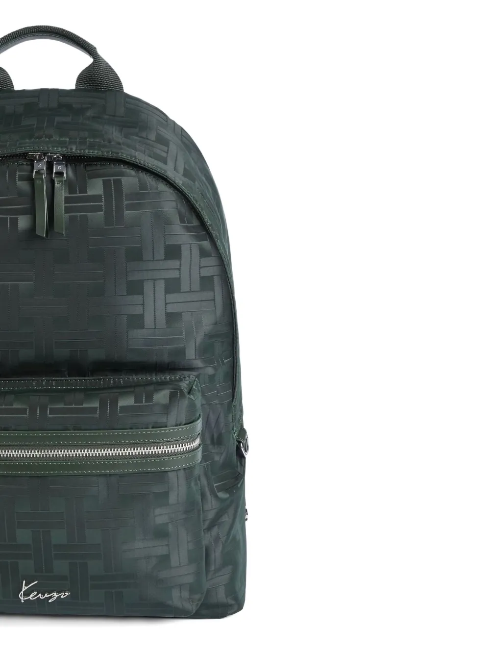 Kenzo Woven-pattern Backpack In Green