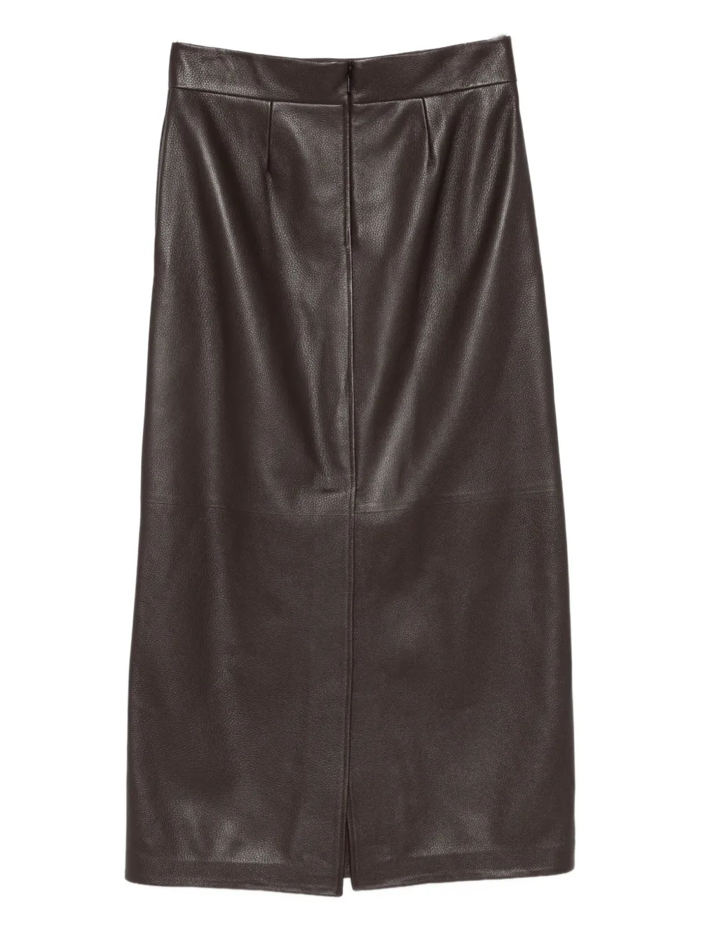 Ferragamo textured-leather buckled skirt - Bruin
