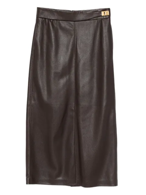 Ferragamo falda texturizada con hebilla