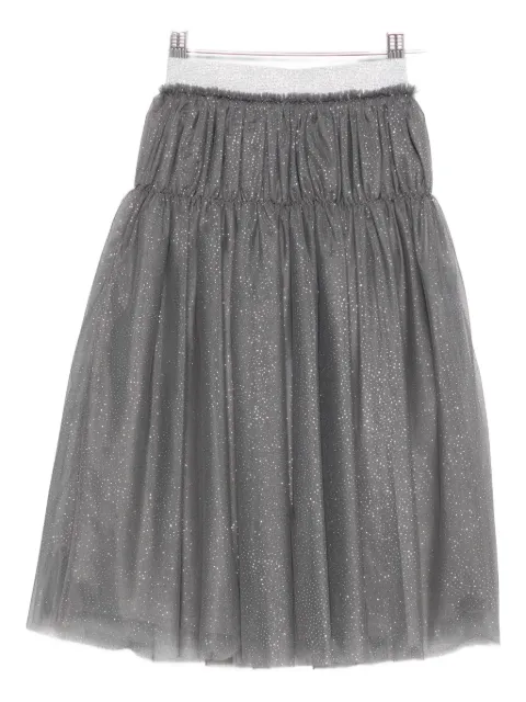 Il Gufo glitter-detail elasticated-waist skirt