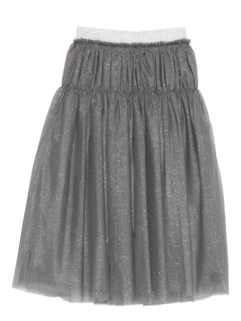 Il Gufo glitter-detail elasticated-waist skirt