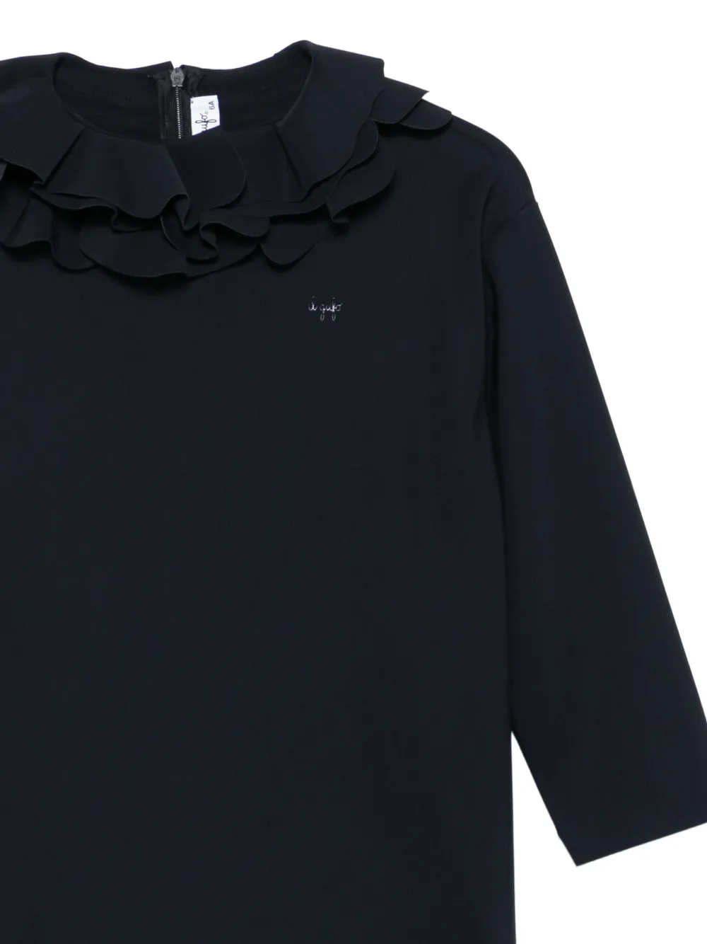 Il Gufo Jurk met ruches kraag Blauw