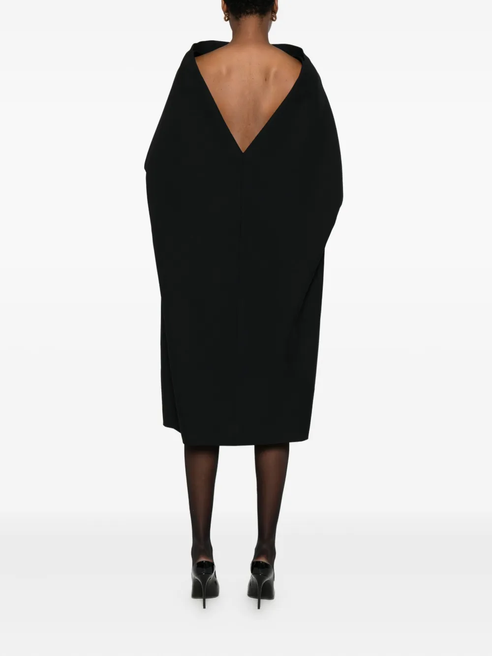 Ferragamo Kleid Mit Cape-ärmeln In Black
