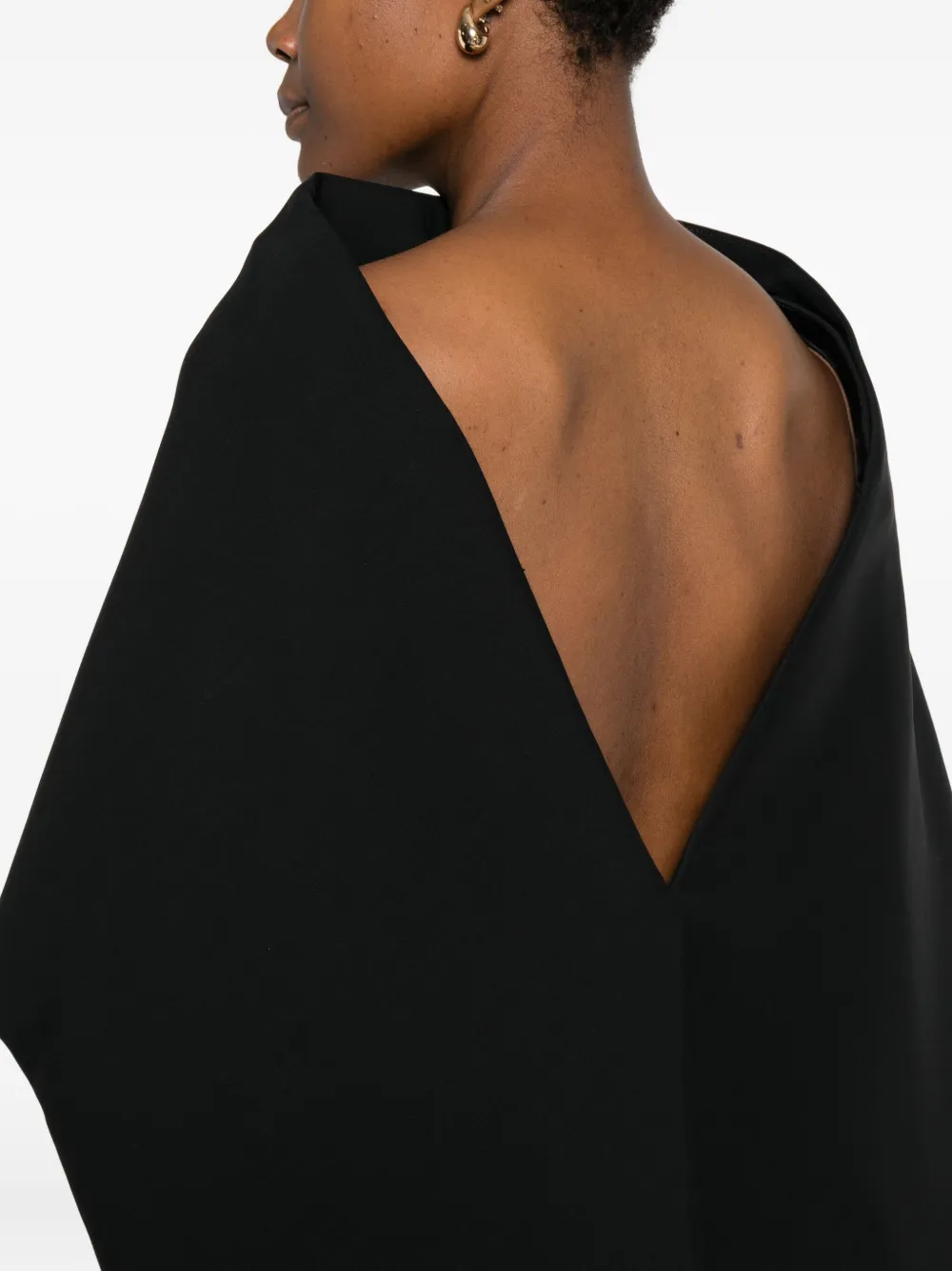 Ferragamo Kleid Mit Cape-ärmeln In Black