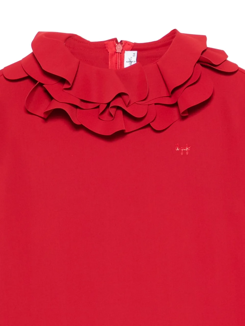 Il Gufo Gelaagde jurk met ruches Rood