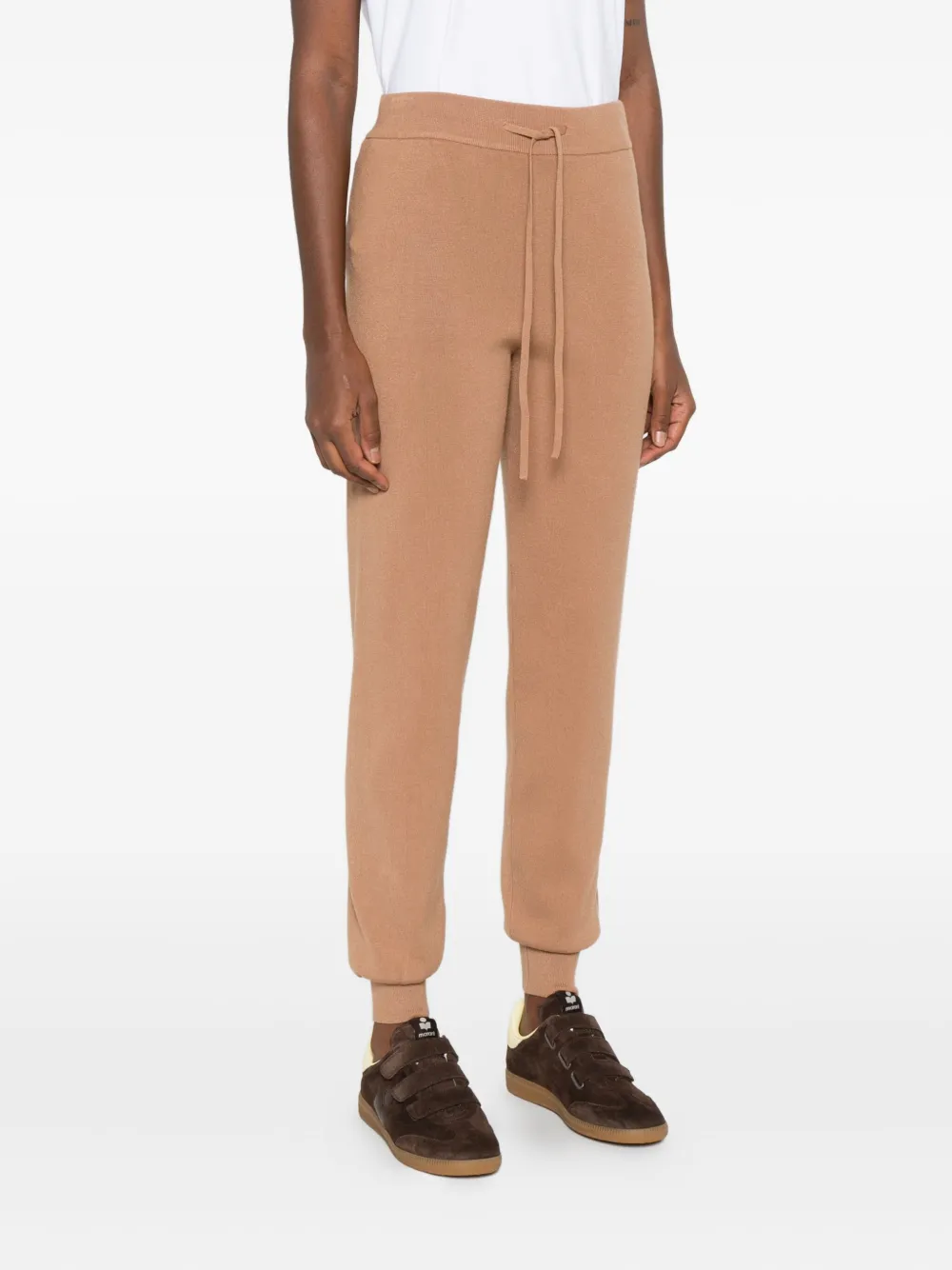 Twinset Relaxed Fit Trousers With Drawstring Waist In Brown