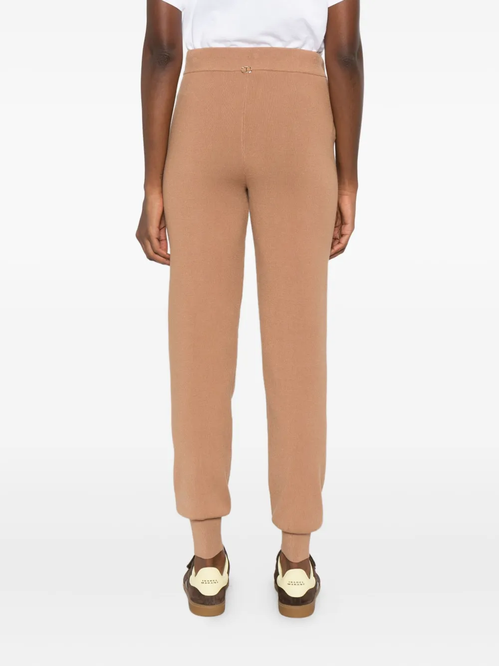 Twinset Relaxed Fit Trousers With Drawstring Waist In Brown