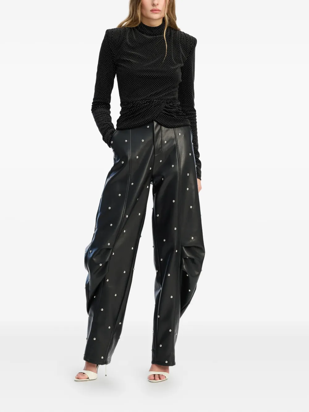 Rotate Birger Christensen Velvet Blouse In Black