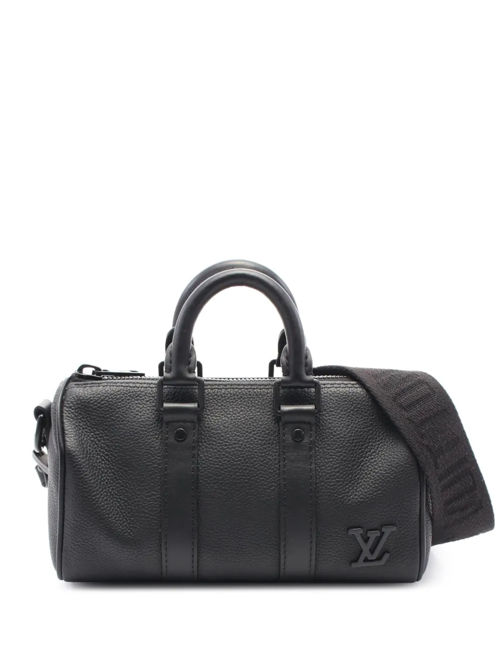 Pre-owned Louis Vuitton 2021-2025 Aerogram Keepall Xs Satchel In Black
