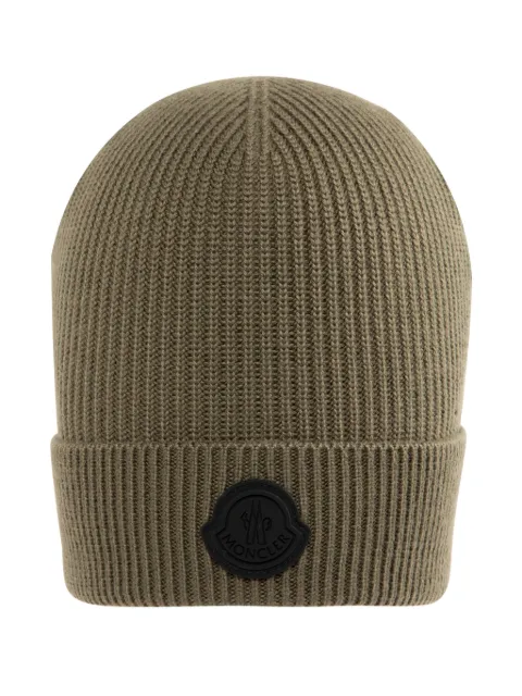 Moncler ribbed logo-patch beanie
