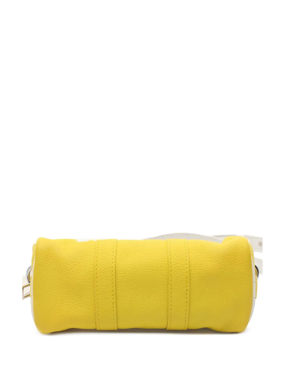 Pre-owned Louis Vuitton 2021-2025 Virgil Abloh Leather Keepall Xs Satchel In Yellow
