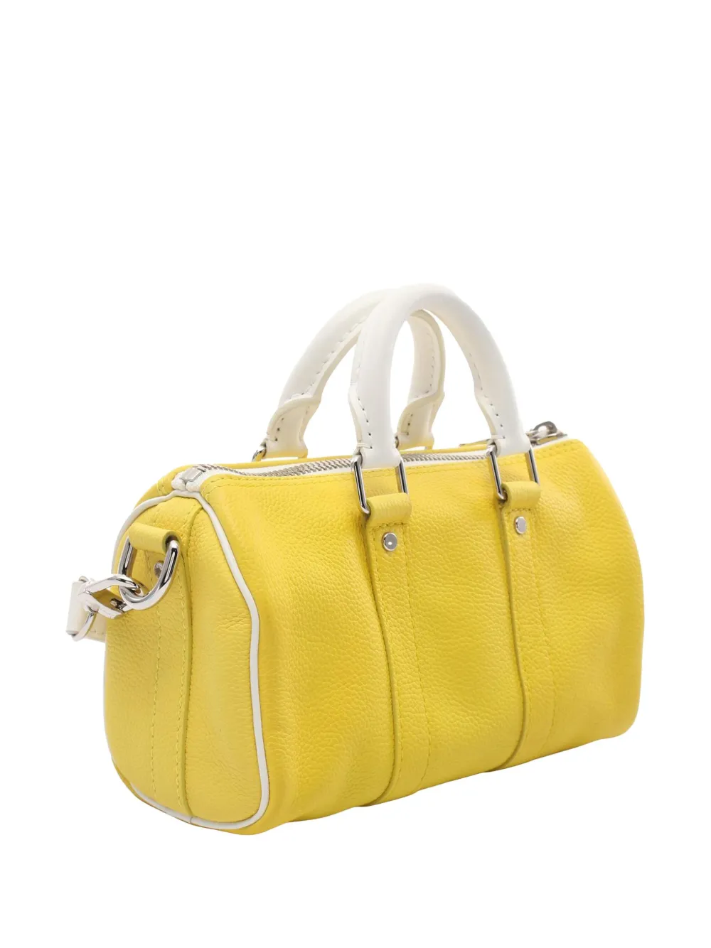 Pre-owned Louis Vuitton 2021-2025 Virgil Abloh Leather Keepall Xs Satchel In Yellow